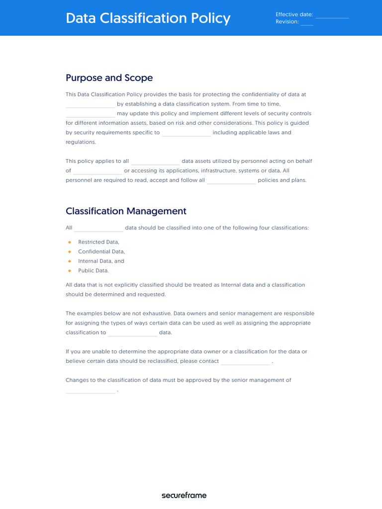 2022-Data-Classification-Policy Template | PDF | Classified Information ...