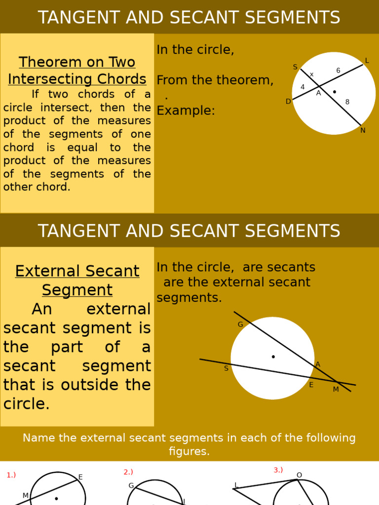 Chords, Secants, and Tangents Theorems | PDF | Circle | Tangent