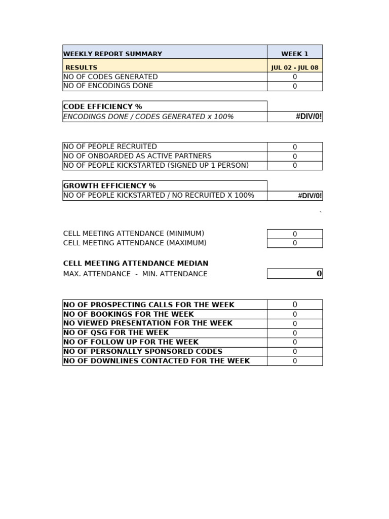 Weekly Performance Report Summary | PDF