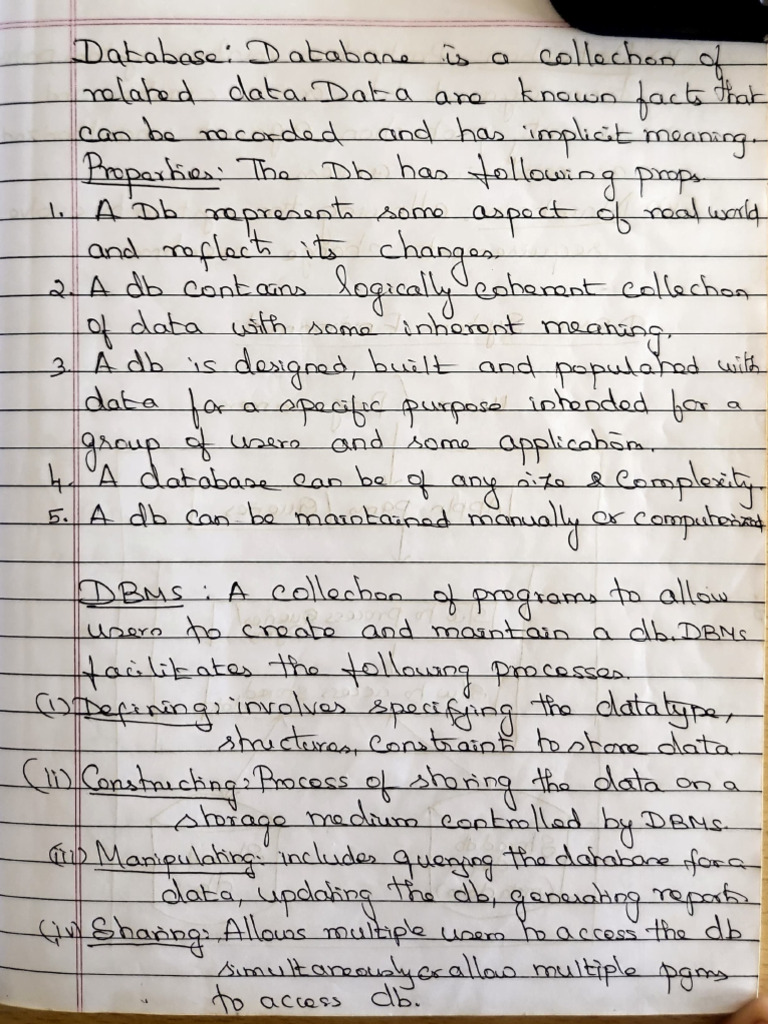 Dbms 1st Unit Notes | PDF