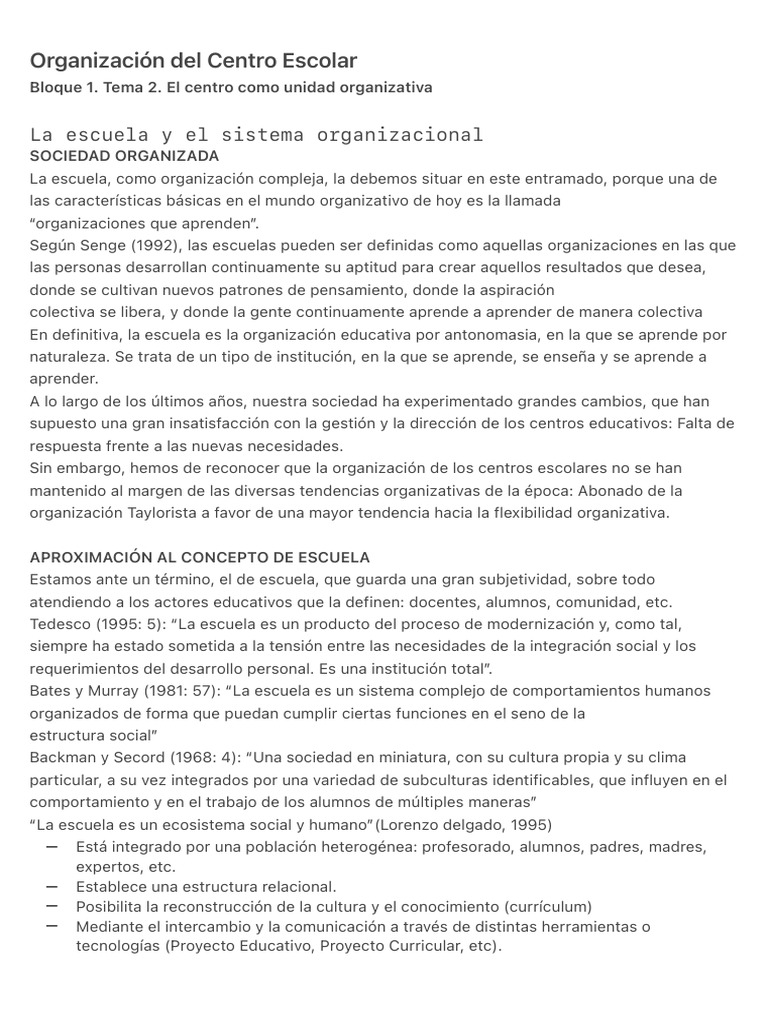 Organización y Funciones de la Escuela | PDF | Escuelas | Plan de estudios