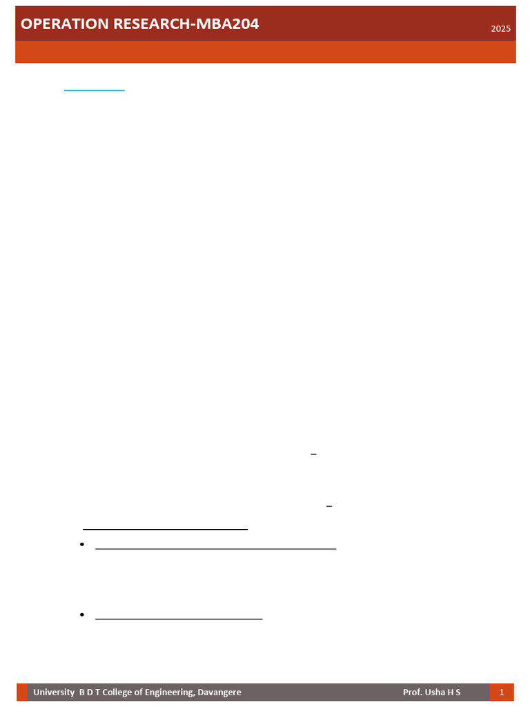 Overview of Operations Research Concepts | PDF | Mathematical ...