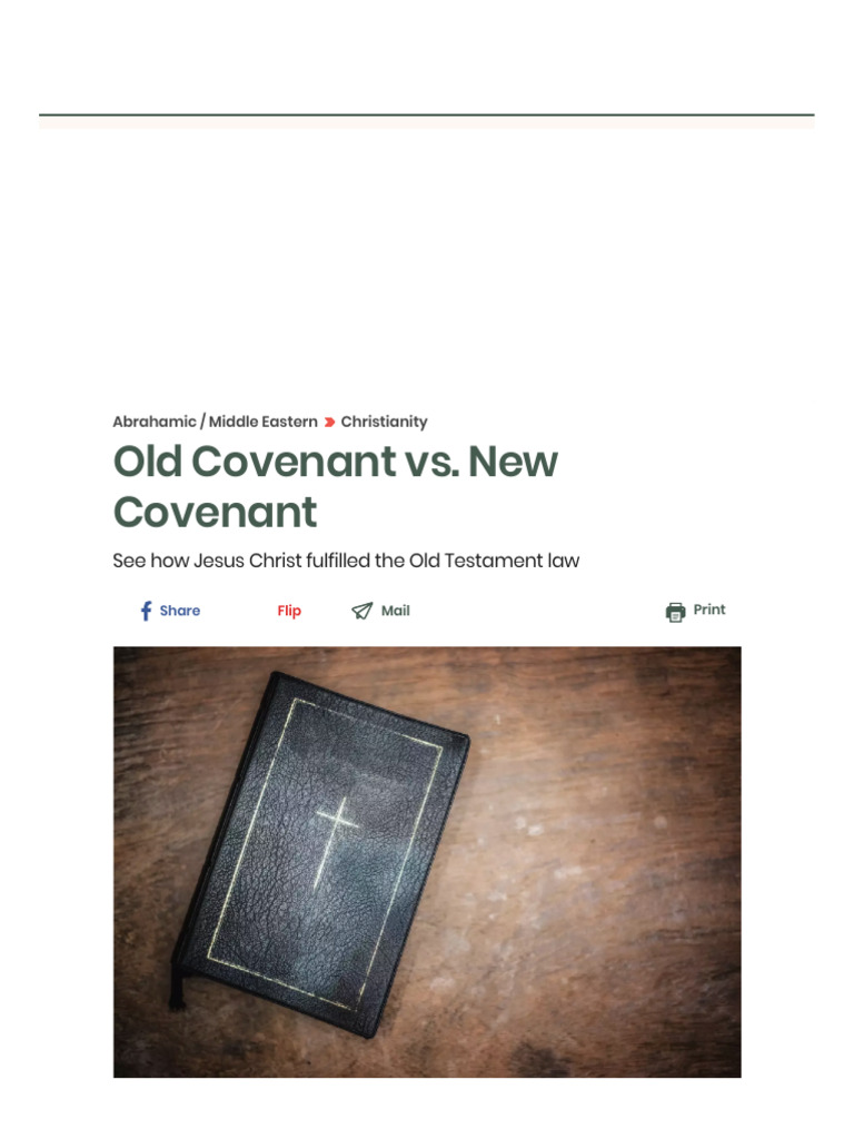 Old Covenant vs. New Covenant - The Crucial Differences | PDF ...