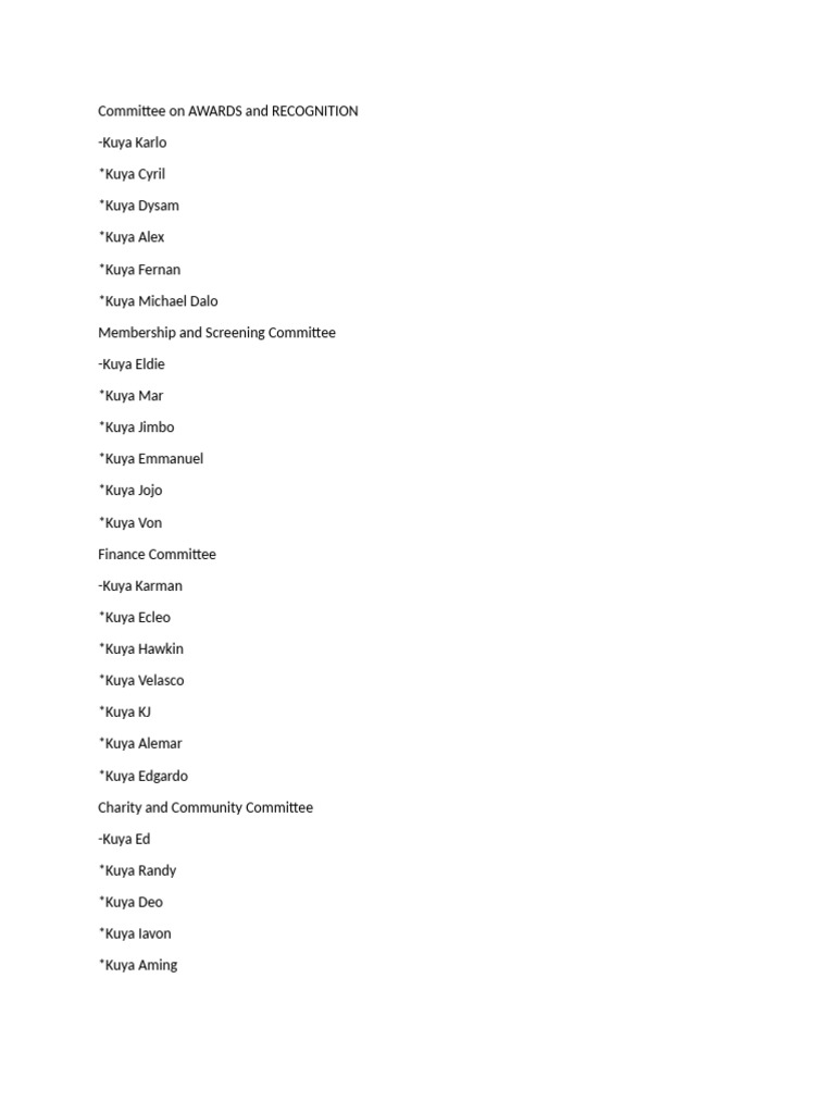 Committee On Awards and Recognition | PDF