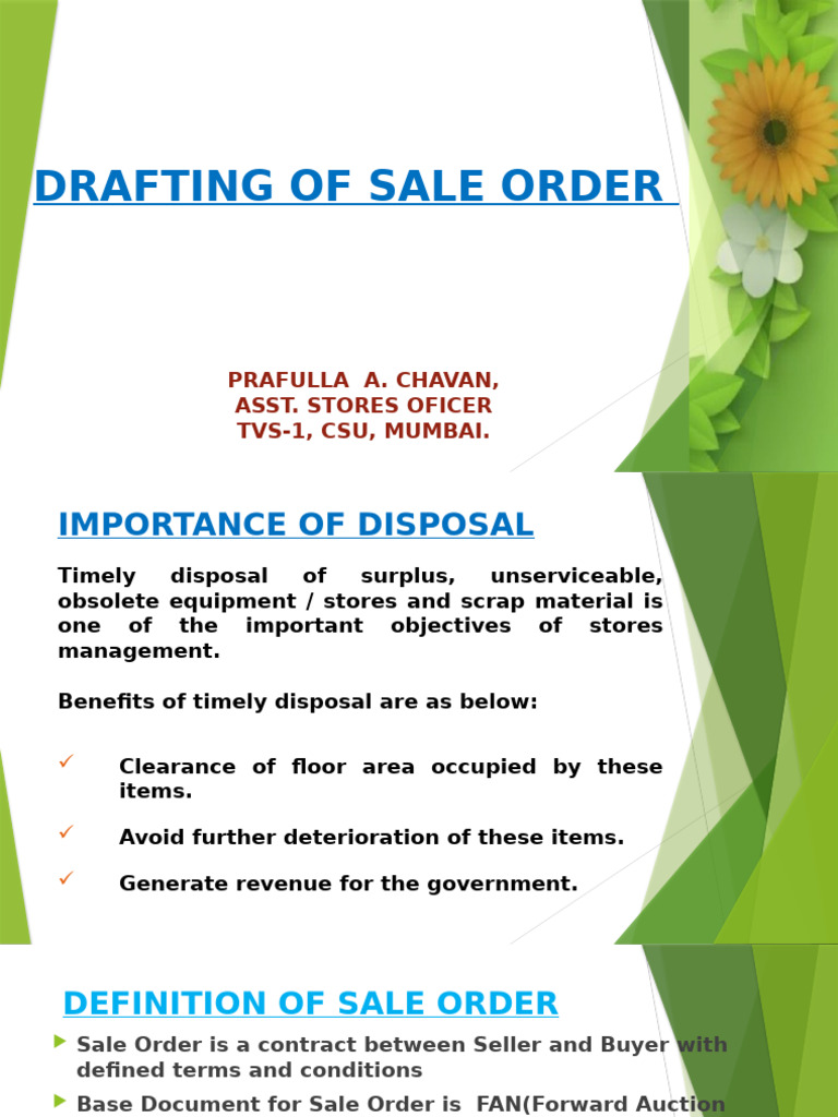 Sale Order Drafting Guidelines | PDF | Auction