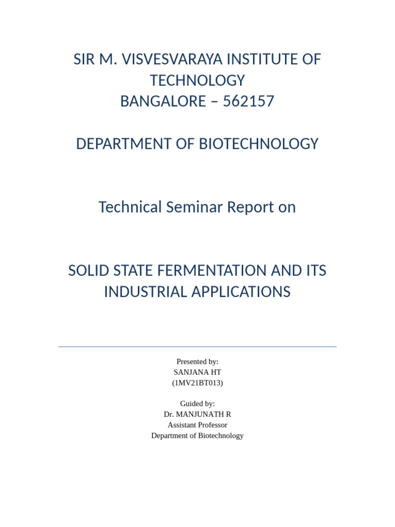 Solid State Fermentation: Industrial Insights | PDF | Microorganism ...