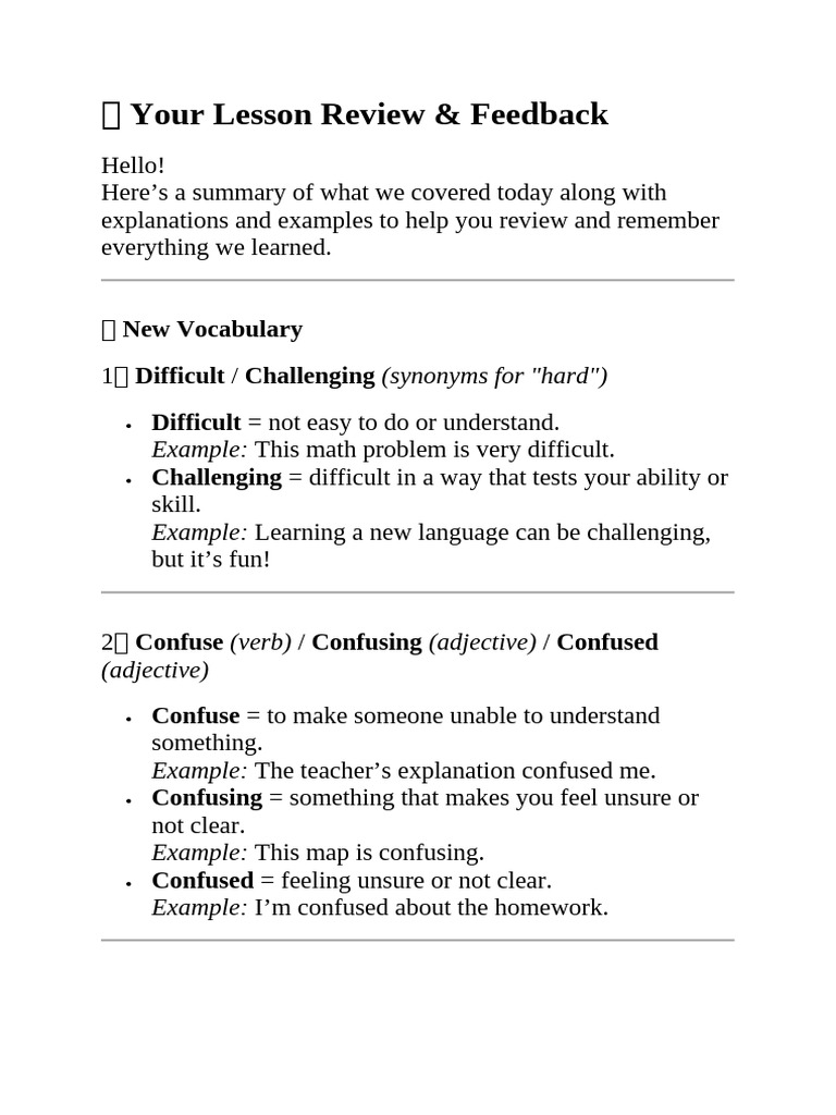 Session1 Feedback | PDF