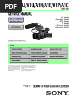 Sony Hvr-A1j, A1u, A1n, A1e, A1p, A1c Service Manual Ver 1.3 2007.03 (9-876-892-11)