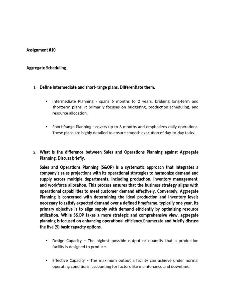 Aggregate Scheduling and Revenue Management | PDF | Business Economics ...
