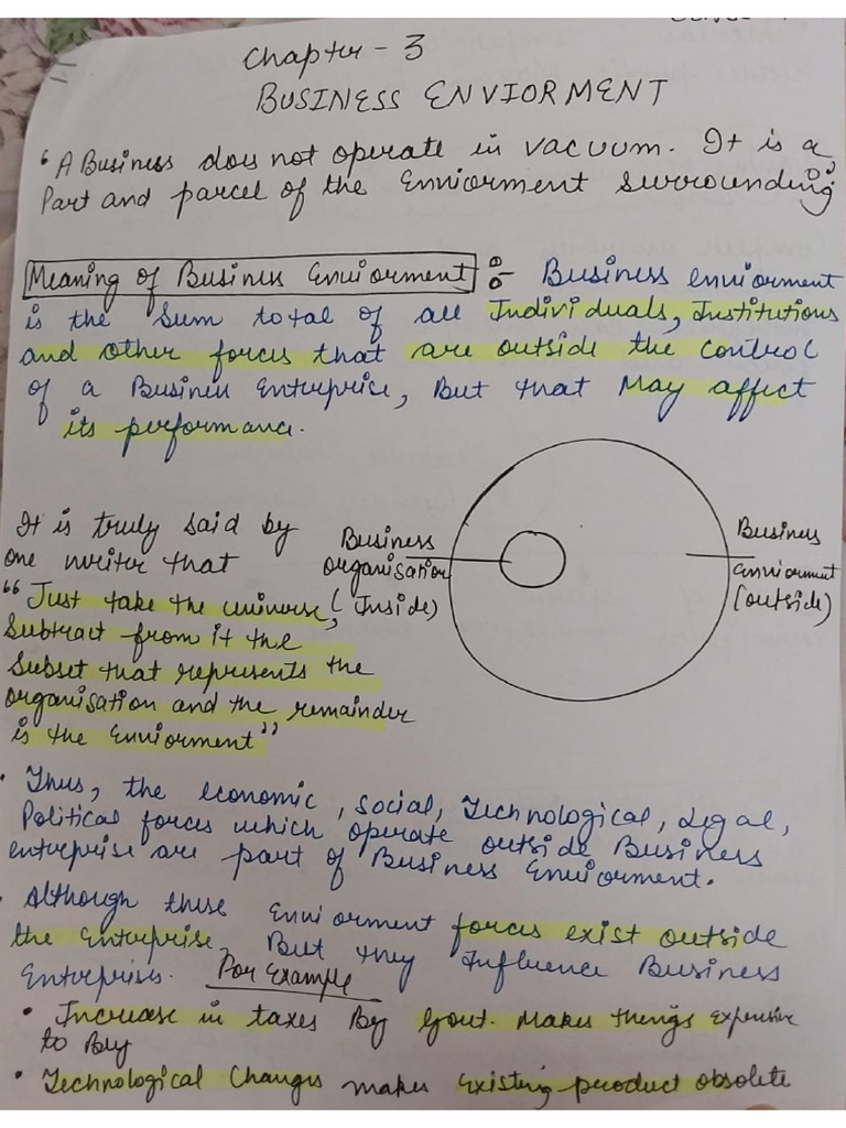 (BST) Chapter-Business Environment | PDF