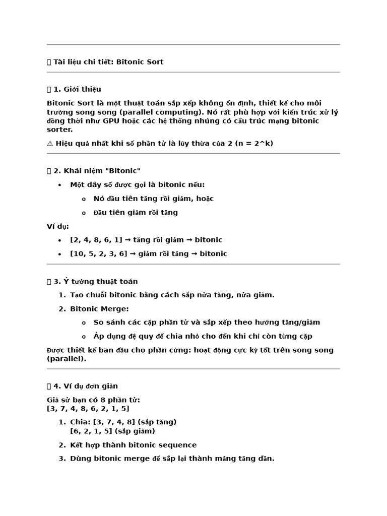 Thuat Toan Bitonic Sort | PDF