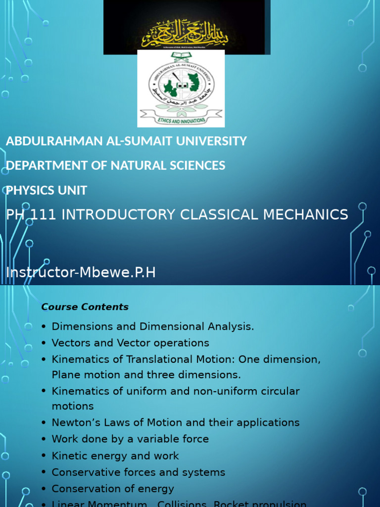 Introductory Classical Mechanics Course | PDF | Force | Classical Mechanics
