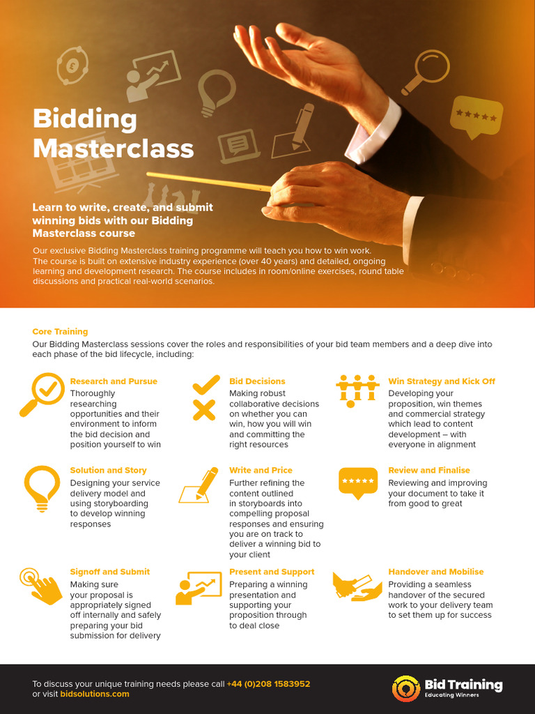 Bidding Masterclass Training Course | PDF | Learning | Cognition