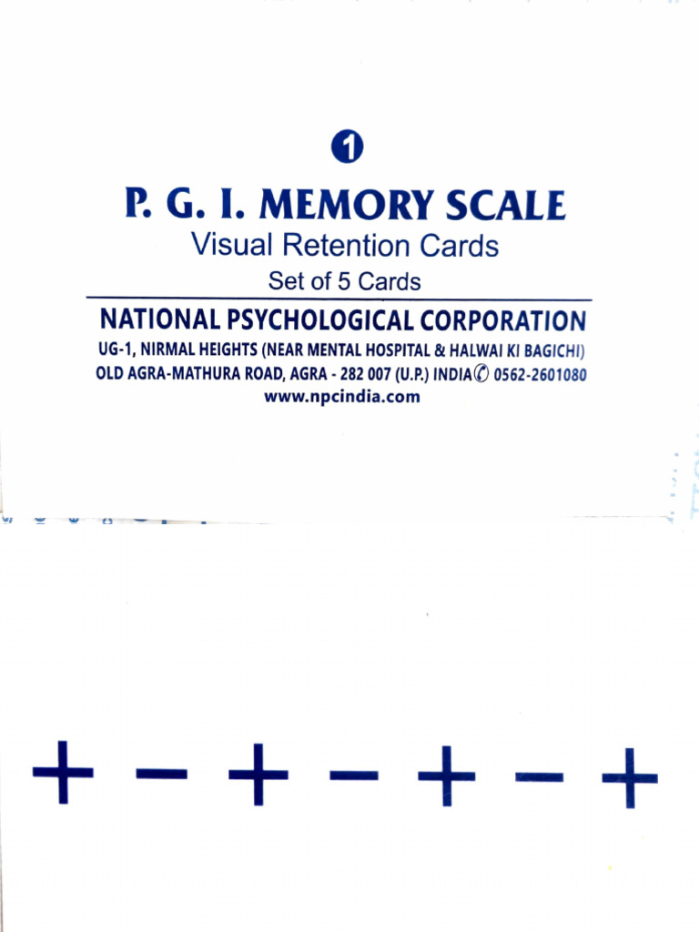 PGI Memory Scale Manual Overview | PDF | Psychiatry | Intelligence Quotient