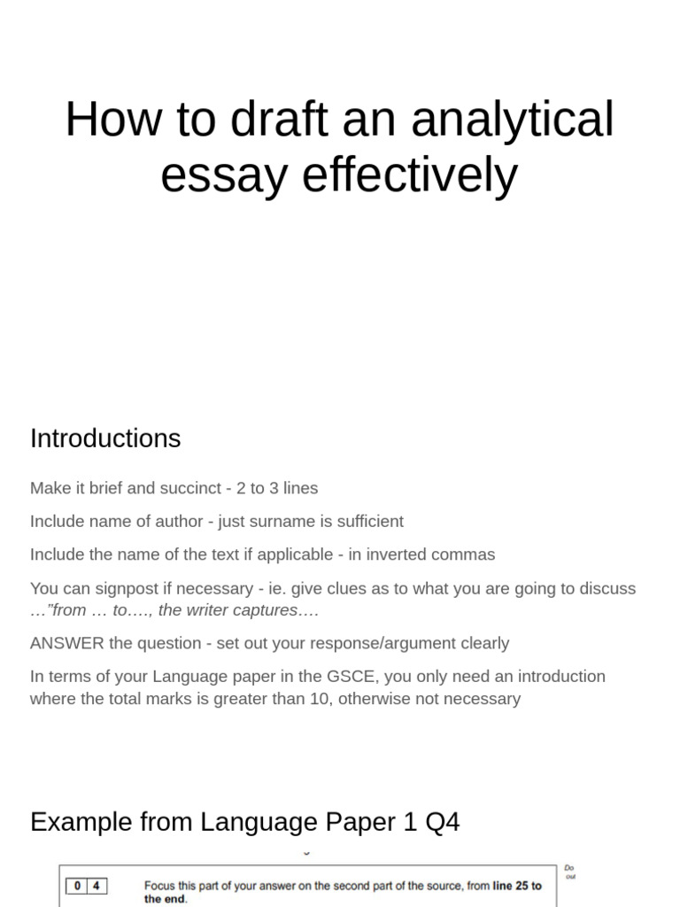 How To Draft An Analytical Essay Effectively | PDF | Word | Syntax
