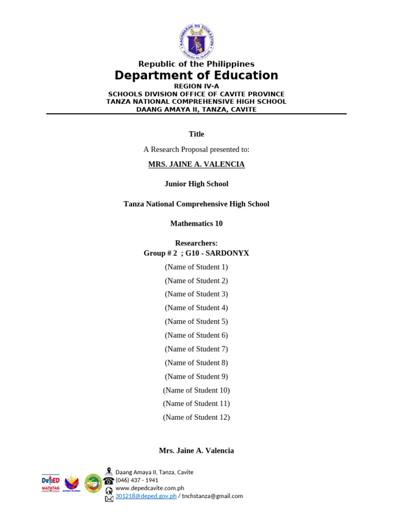 Research Proposal on G10 Math Scores | PDF