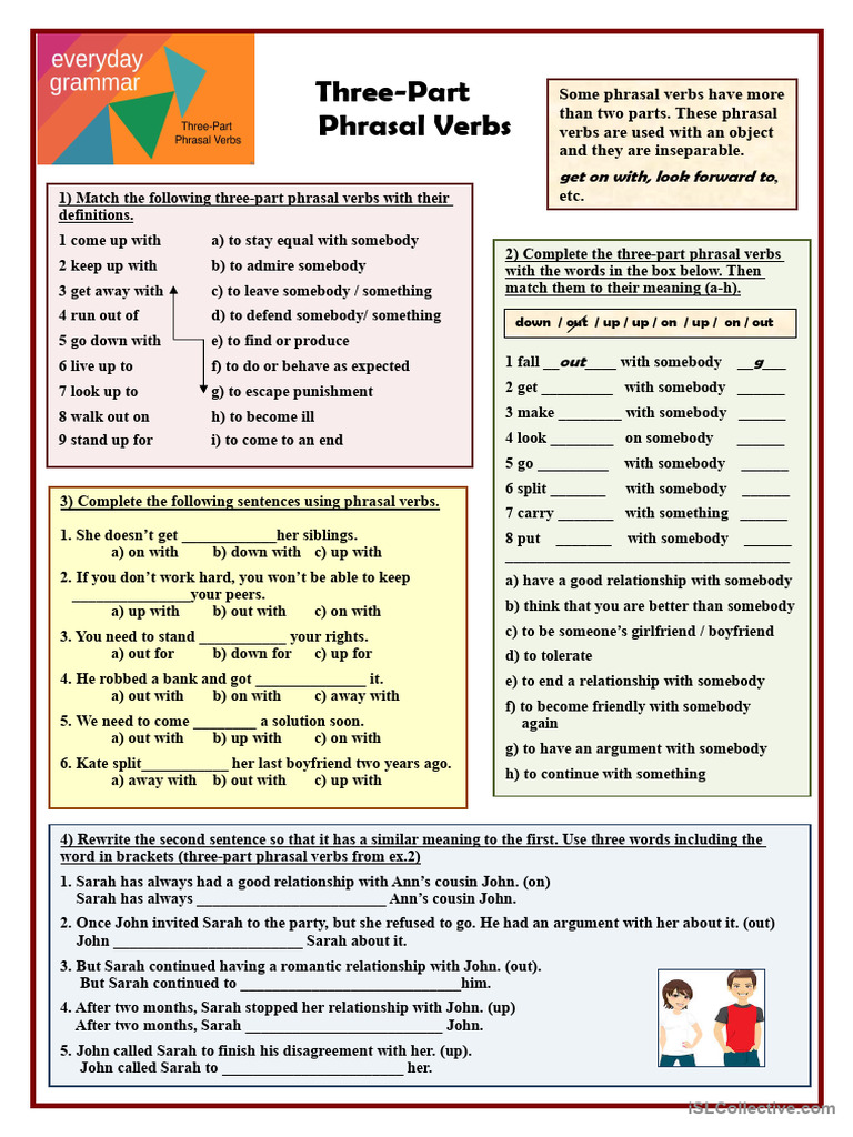 Three-Part Phrasal Verbs | PDF | Linguistic Typology | Language Mechanics