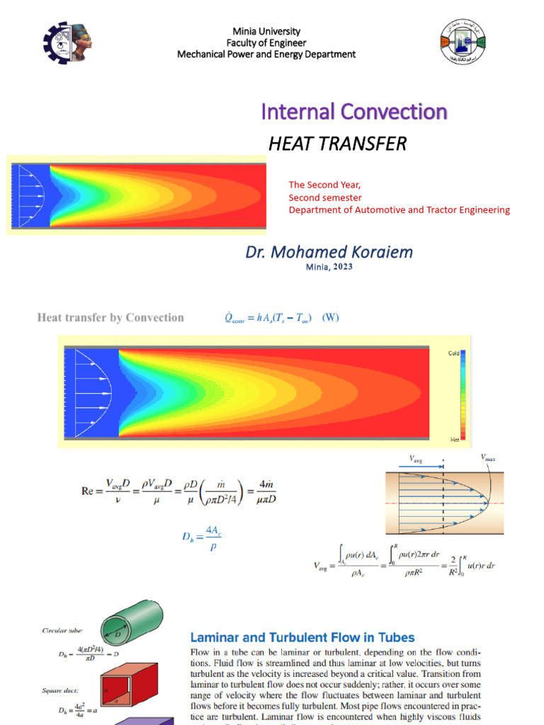 5 - Heat Transfer Convection Internal Forced Convection | PDF | Heat ...