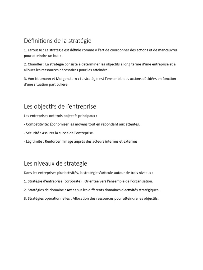 Définitions et objectifs de la stratégie | PDF