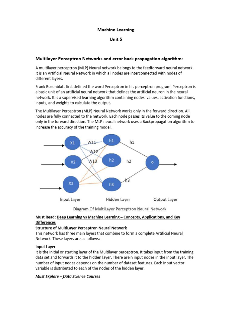 Multilayer Perceptron and Backpropagation | PDF | Machine Learning ...