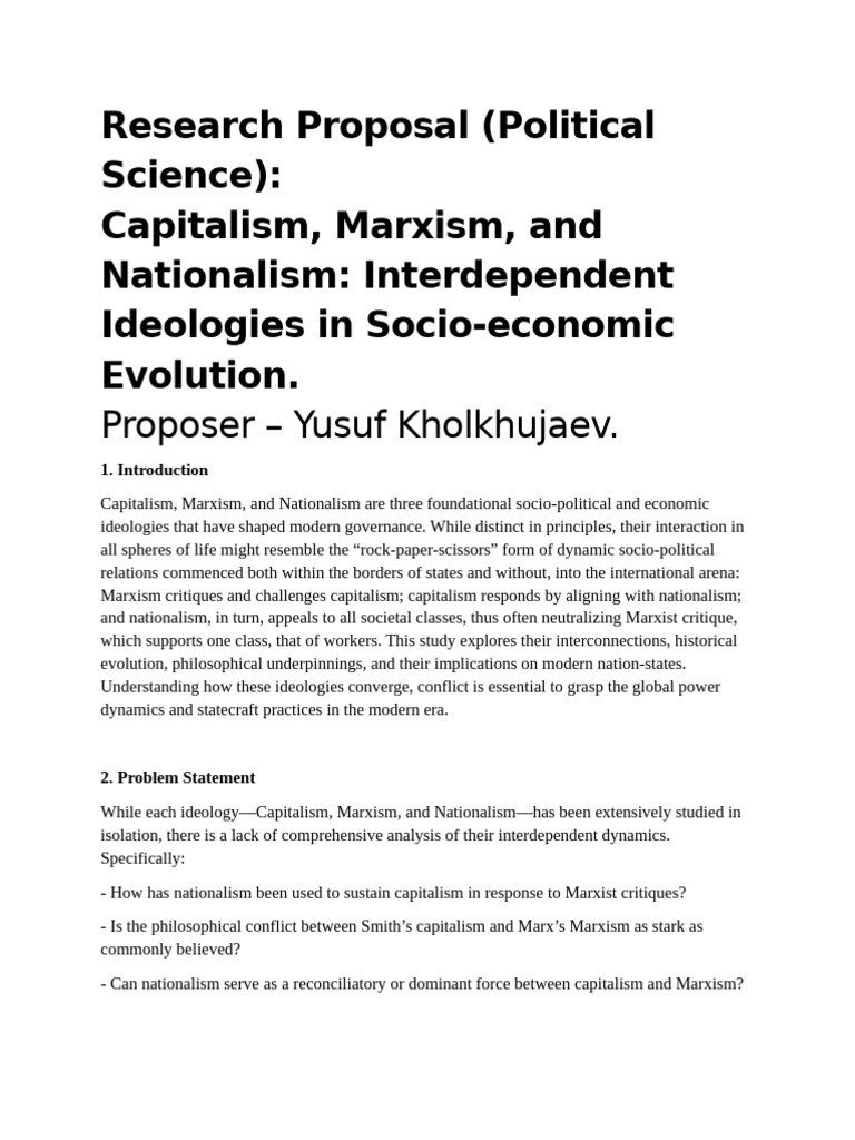 Research Proposal (Political Science) | PDF | Marxism | Capitalism