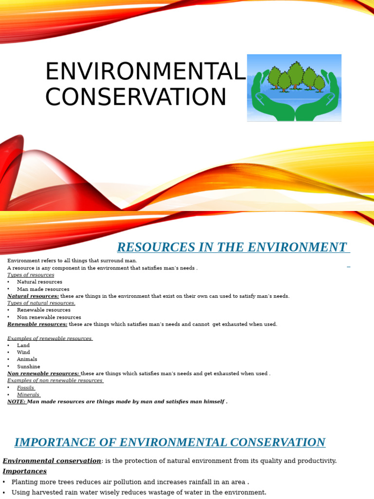 Environmental Conservation and Resources | PDF | Renewable Resources | Soil