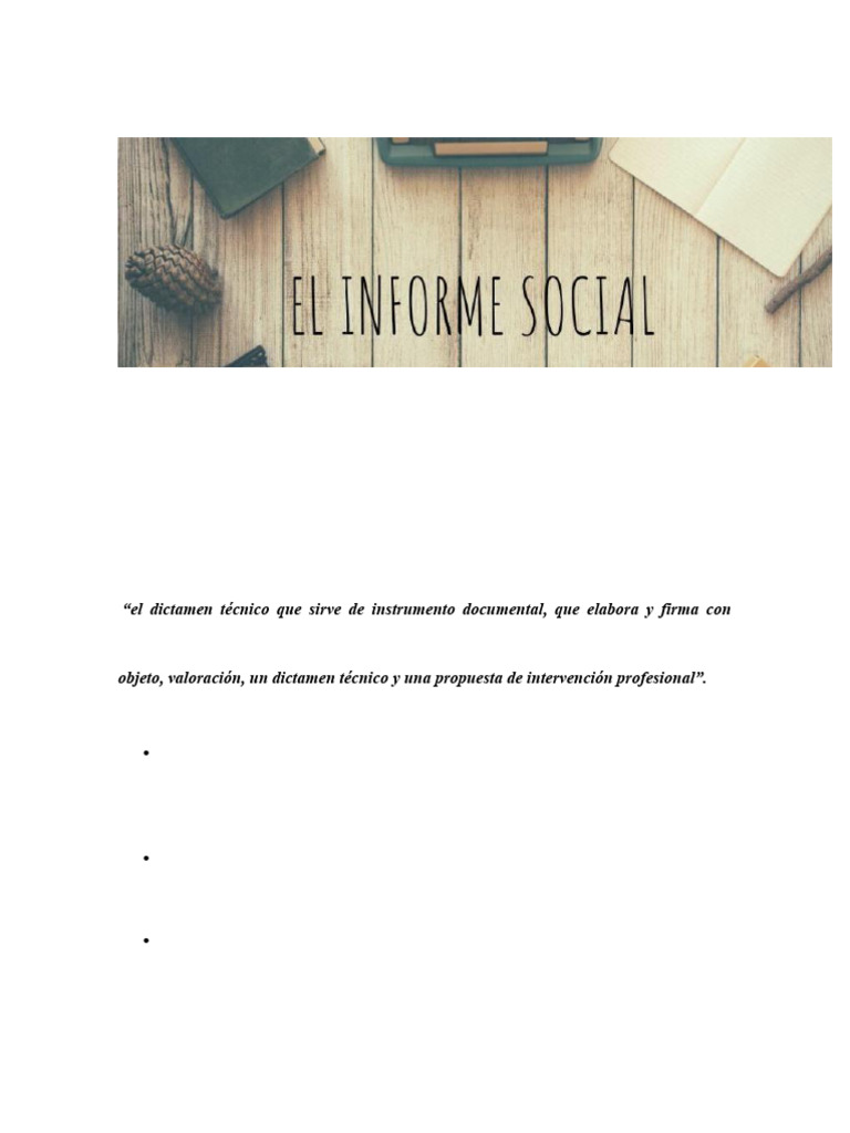 ¿Qué es un informe social en trabajo social? | PDF | Trabajo Social