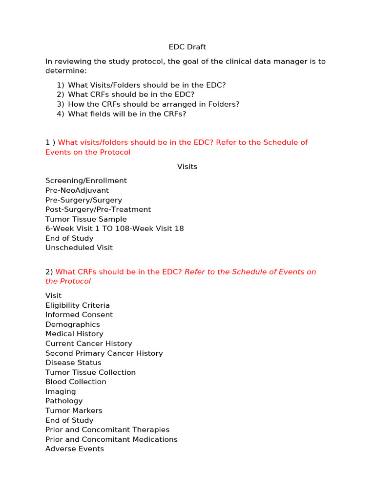EDC Study Protocol Overview and CRFs | PDF | Race And Ethnicity In The ...