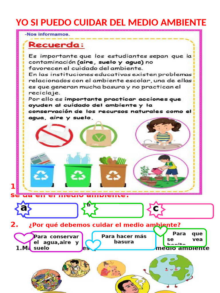 Acciones para Cuidar el Medio Ambiente | PDF
