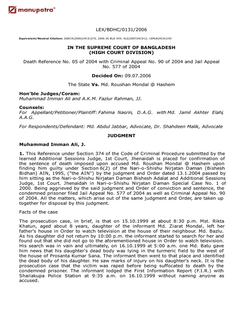 The State Vs MD Roushan Mondal Hashem 09072006 BBDHC060131COM565139 ...