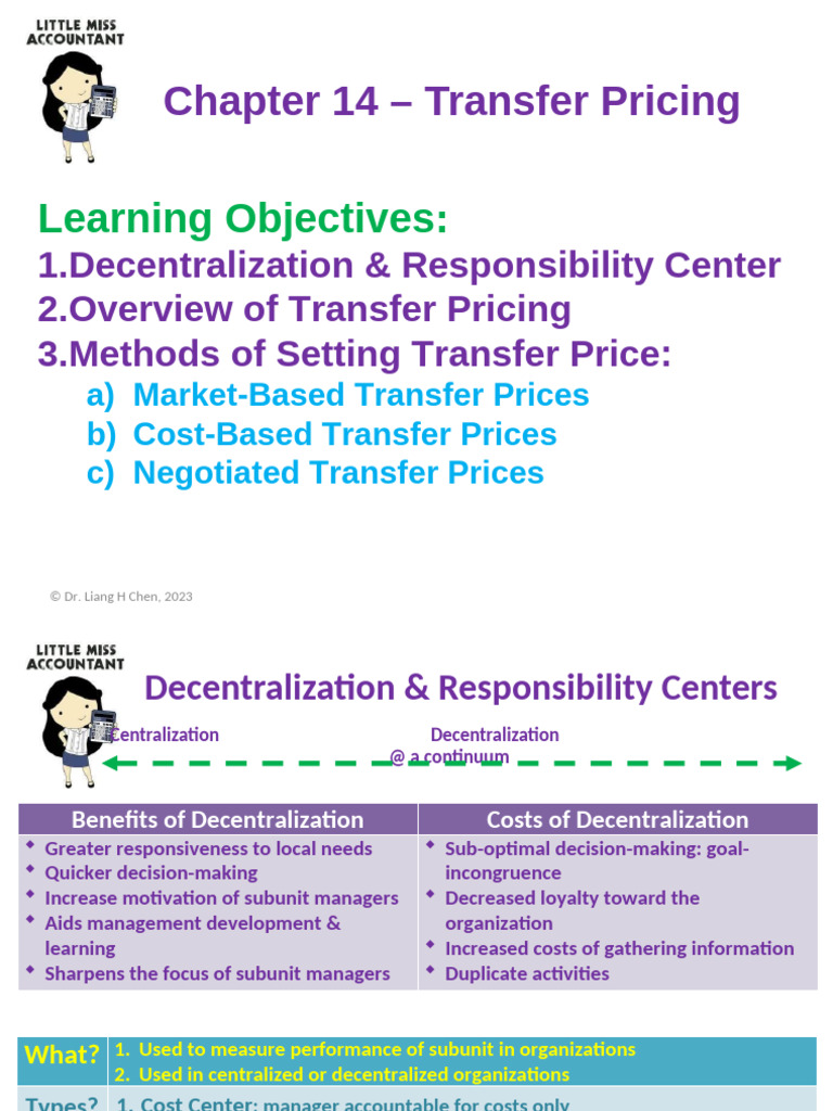 Chapter 14 - Transfer Pricing: Learning Objectives | PDF | Pricing | Prices