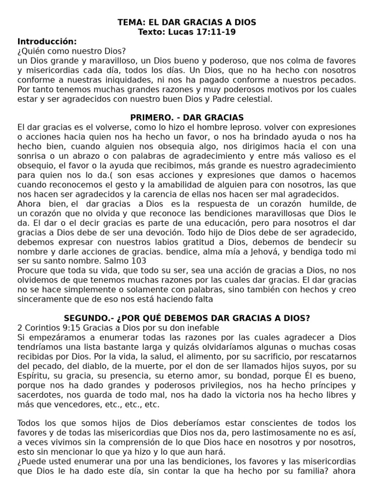 Agradecimiento a Dios: Razones y Reflexiones | PDF | Dios | Pecado