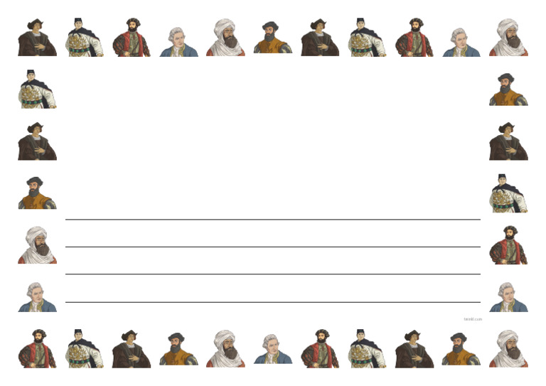 World Explorers Page Border Landscape Half Lines | PDF
