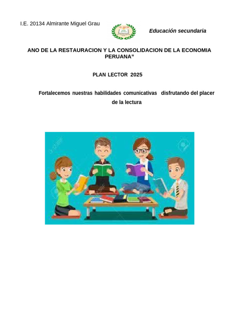 Plan Lector 2025 para Secundaria | PDF | Educación primaria ...