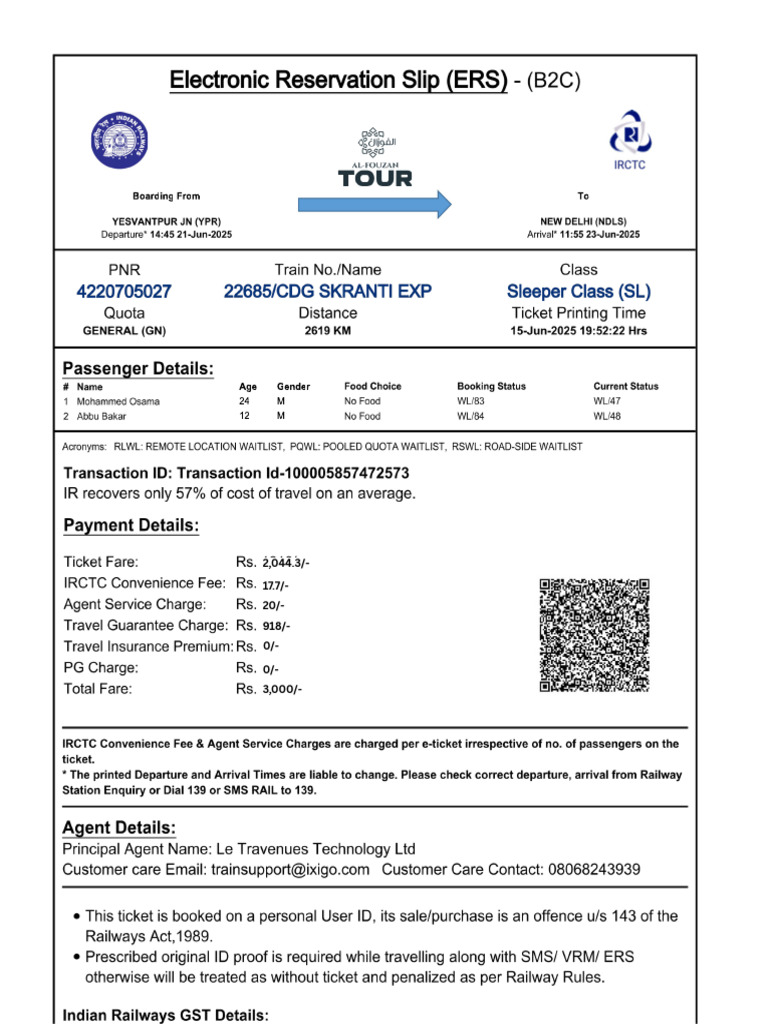 Train Ticket PDF | PDF