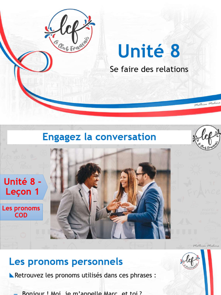 Pronoms et COD en français : Guide pratique | PDF | Complément d'objet ...