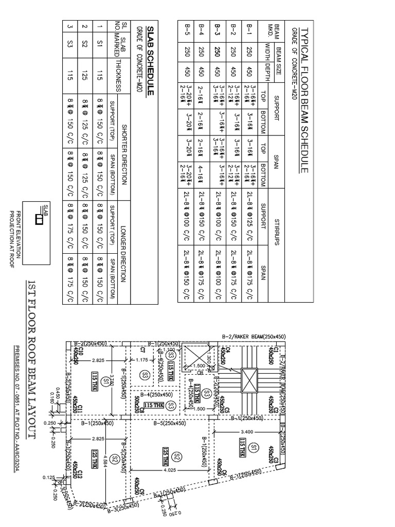 First Floor Roof Beam Layout Guide | PDF | Structural Engineering ...
