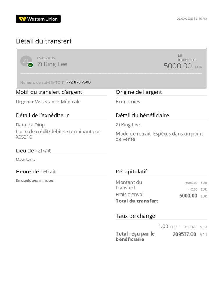 Transfer Details 7728787508 | PDF