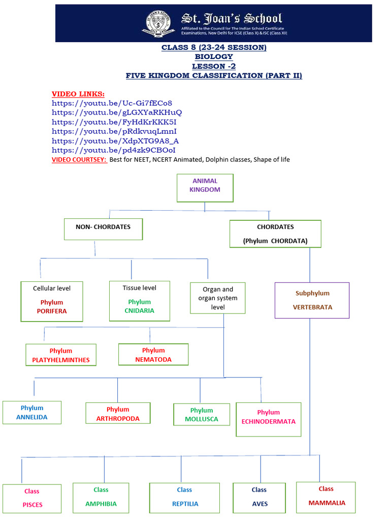Five Kingdom Classification Overview | PDF | Fish | Invertebrate