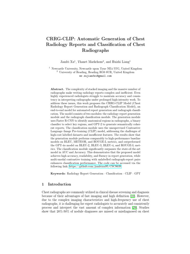 Automated Chest Radiology Reporting System | PDF | Radiology ...