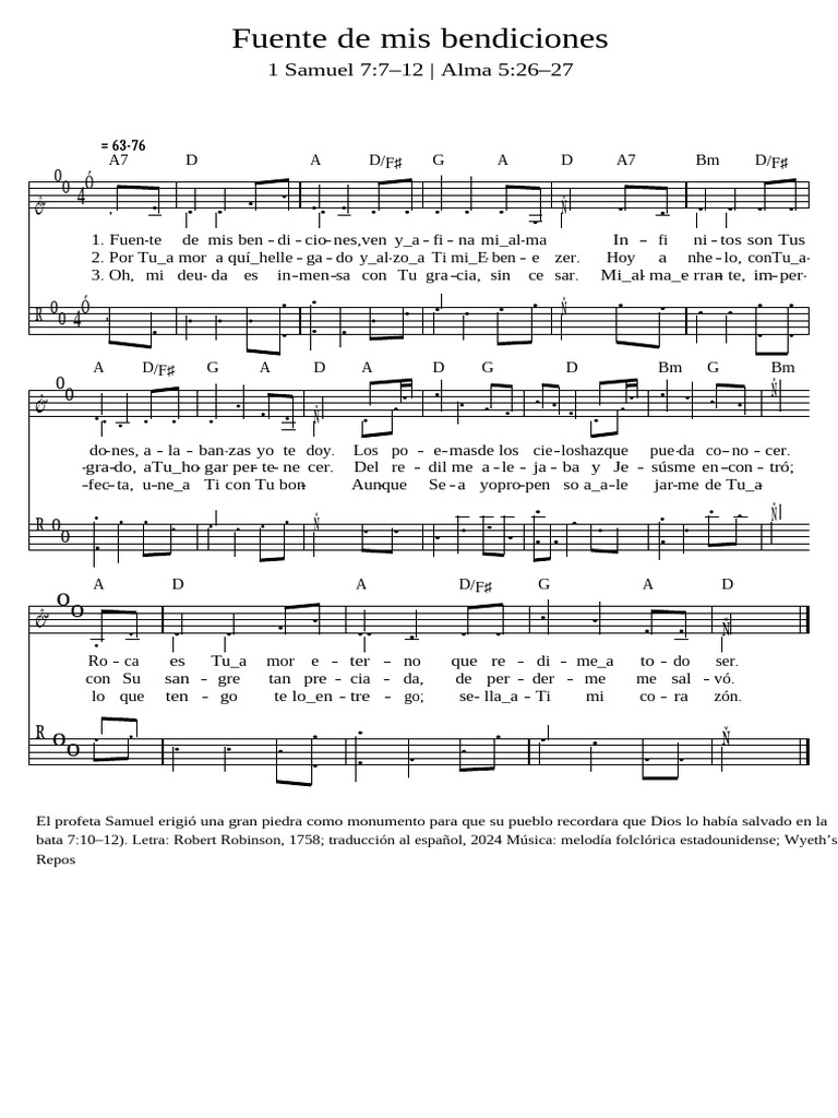 Fuente de mis bendiciones: Letra y contexto | PDF