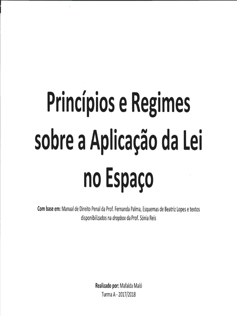 Princípios da Aplicação da Lei Penal | PDF | Crimes | Crime e Violência