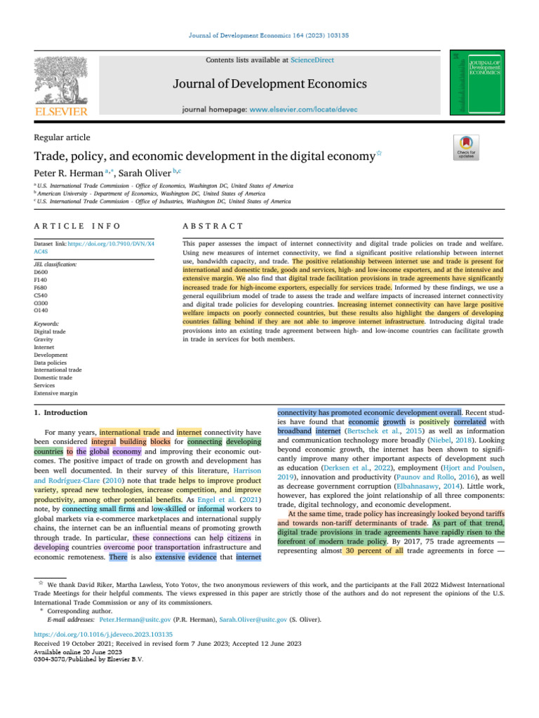 Digital Trade's Impact on Economic Development | PDF | Internet ...