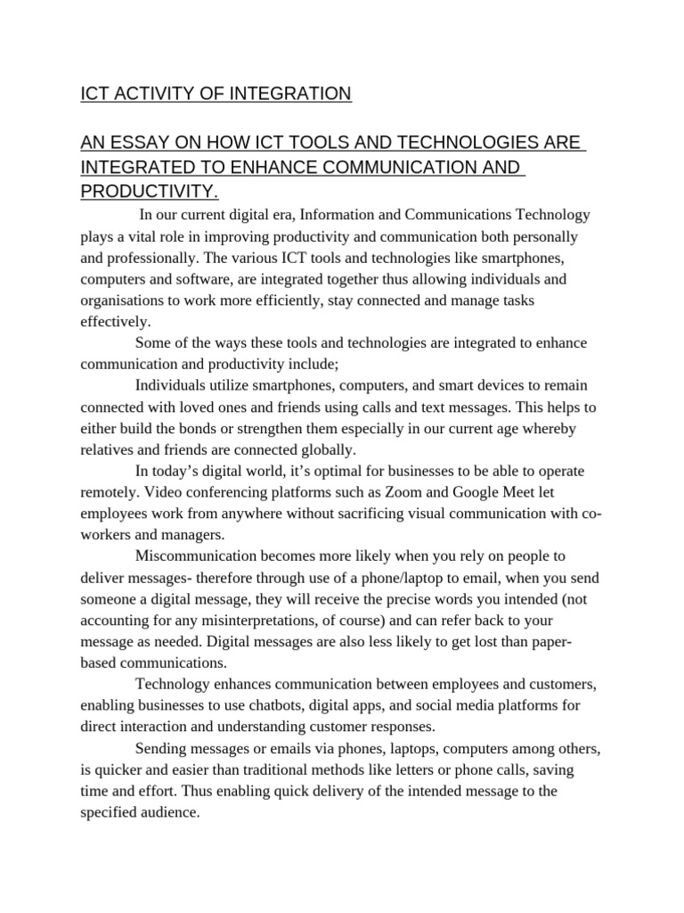 Enhancing Communication with ICT Tools | PDF | Information And ...