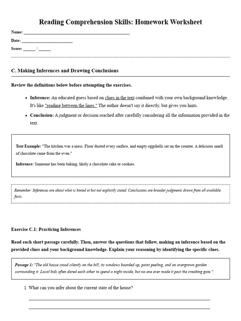Inference and Conclusion Practice Worksheet | PDF | Sleep Deprivation ...