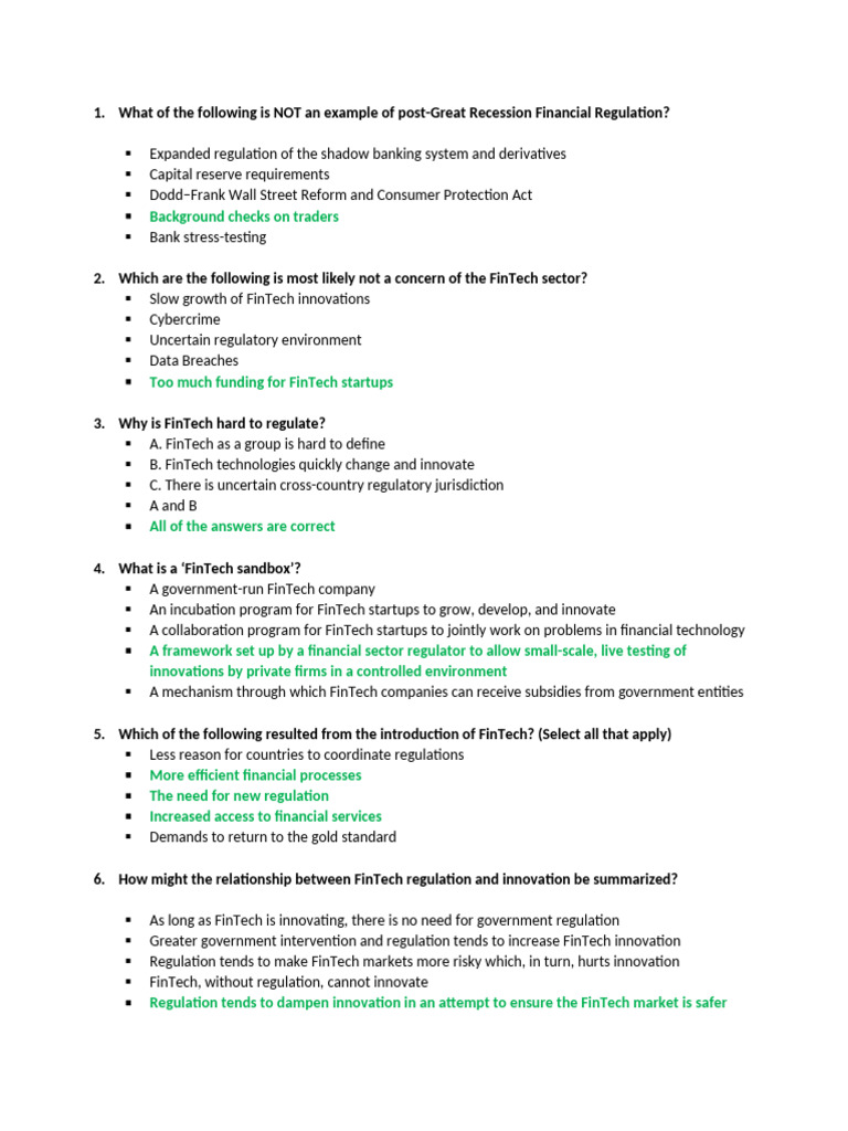 Financial Regulations Q&A Overview | PDF | Financial Services | Investing