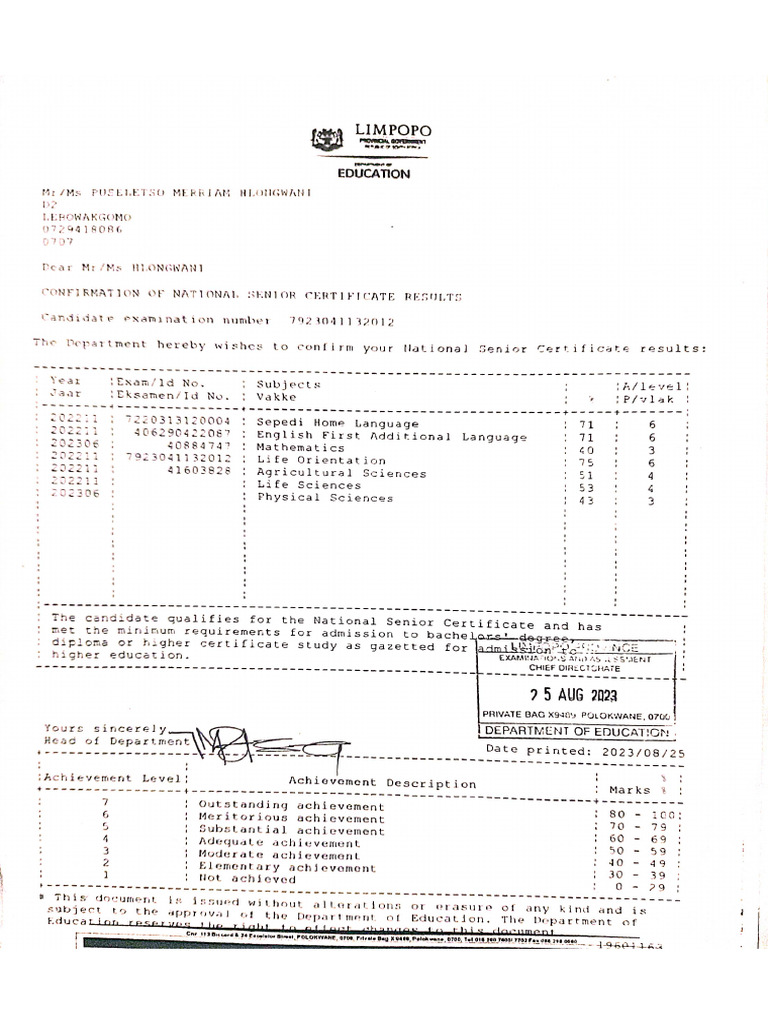 Puse's Results | PDF