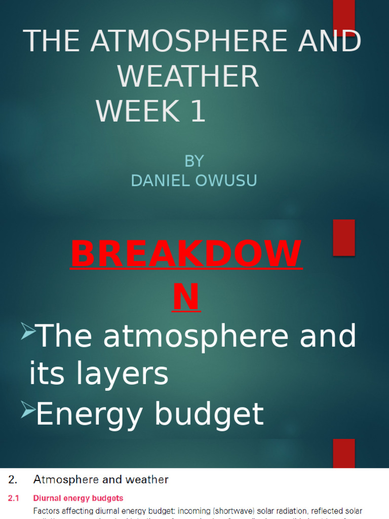 Understanding Atmosphere and Energy Budget | PDF | Atmosphere Of Earth ...
