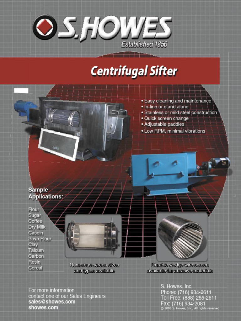 S. Howes Centrifugal Sifter Overview | PDF