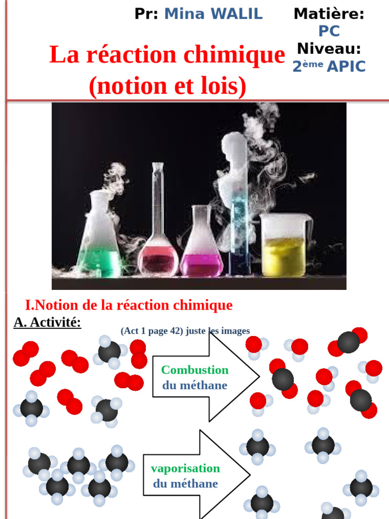Notions et lois des réactions chimiques | PDF | Chimie | Substances ...